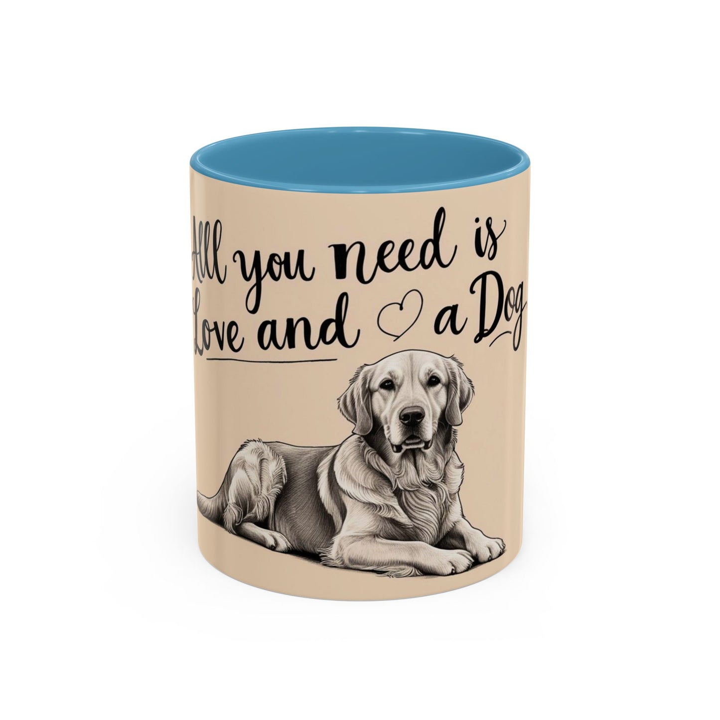Dog Lover's Accent Coffee Mug - All You Need is Love and a Dog