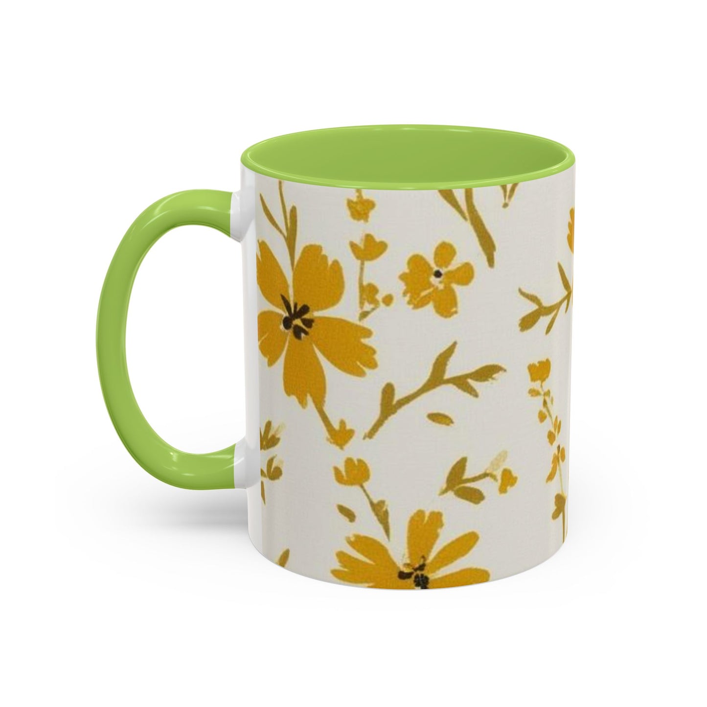 Floral Accent Coffee Mug - Brighten Your Morning with Cheerful Blooms