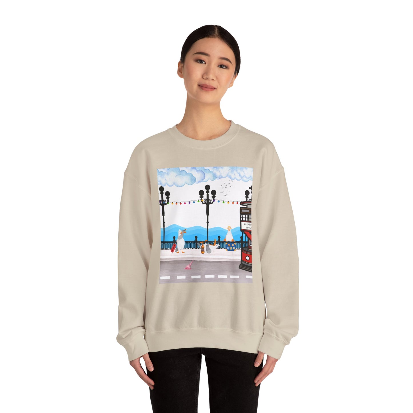 Cozy Urban Scene Sweatshirt – Perfect for Casual Outings, Gift for Friends, Comfortable Layering, Travel Style