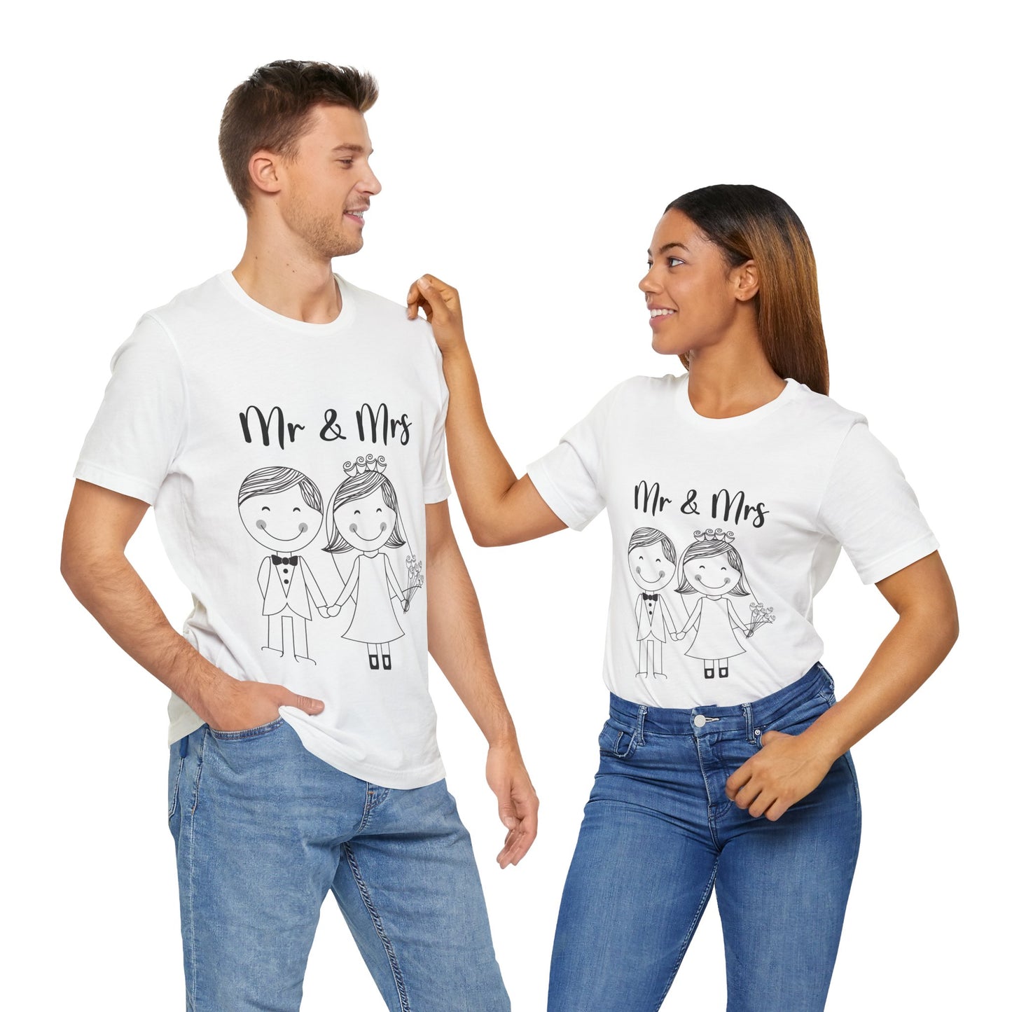 Mr & Mrs Wedding Couple Tee - Unisex Jersey Short Sleeve Shirt