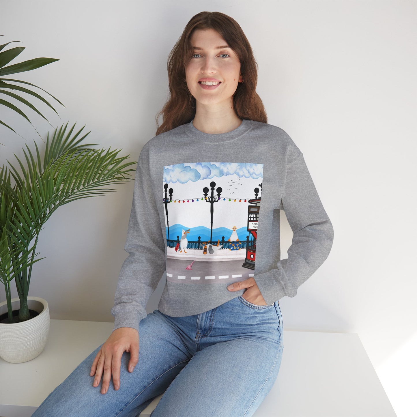 Cozy Urban Scene Sweatshirt – Perfect for Casual Outings, Gift for Friends, Comfortable Layering, Travel Style