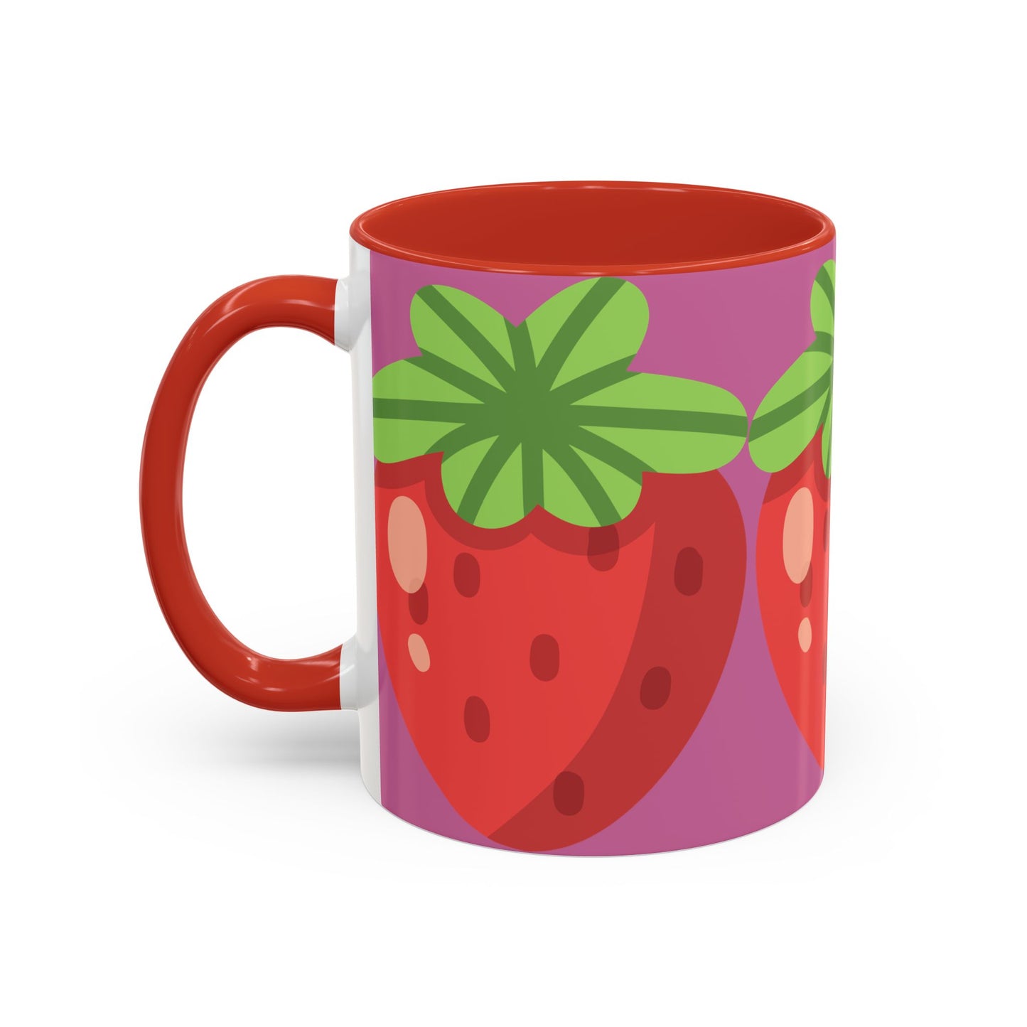 Playful Strawberry Accent Coffee Mug - Cute Kitchenware for Fruit Lovers