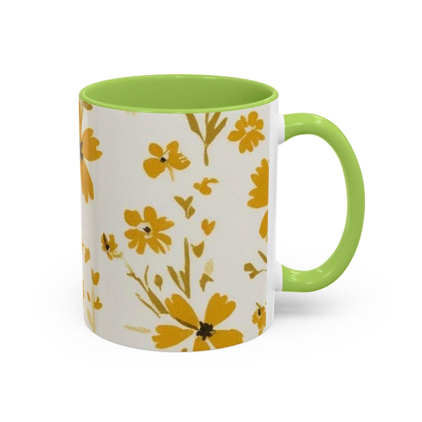 Floral Accent Coffee Mug - Brighten Your Morning with Cheerful Blooms