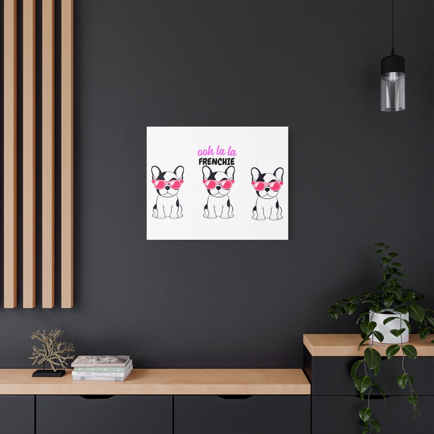 Funny Dog Canvas Wall Art, Dog Lover Decor, Pet Owner Gift, French Bulldog Wall Decor, Ooh La La Frenchie