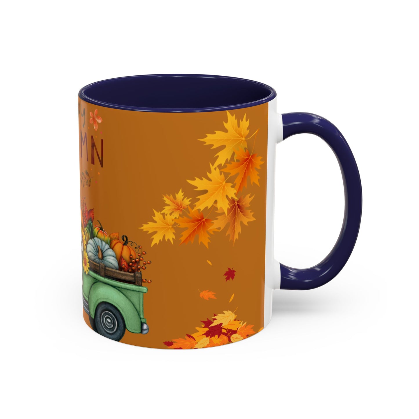 Autumn-Themed Coffee Mug, Cozy Fall Ceramic Mug, Colorful Harvest Cup, Seasonal Drinkware, Thanksgiving Gift