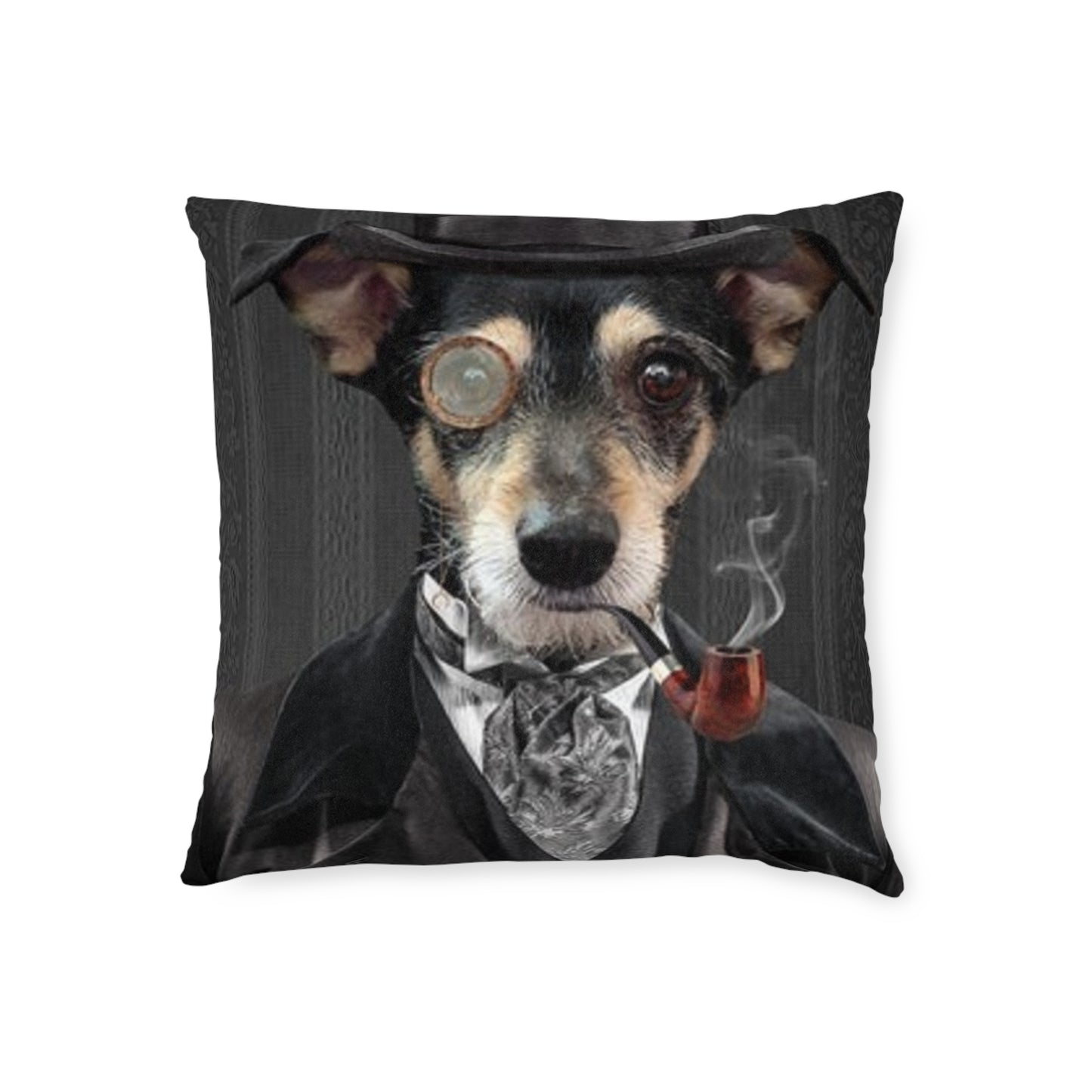 Gentleman Dog Square Pillow - Chic Pet Decor for Home