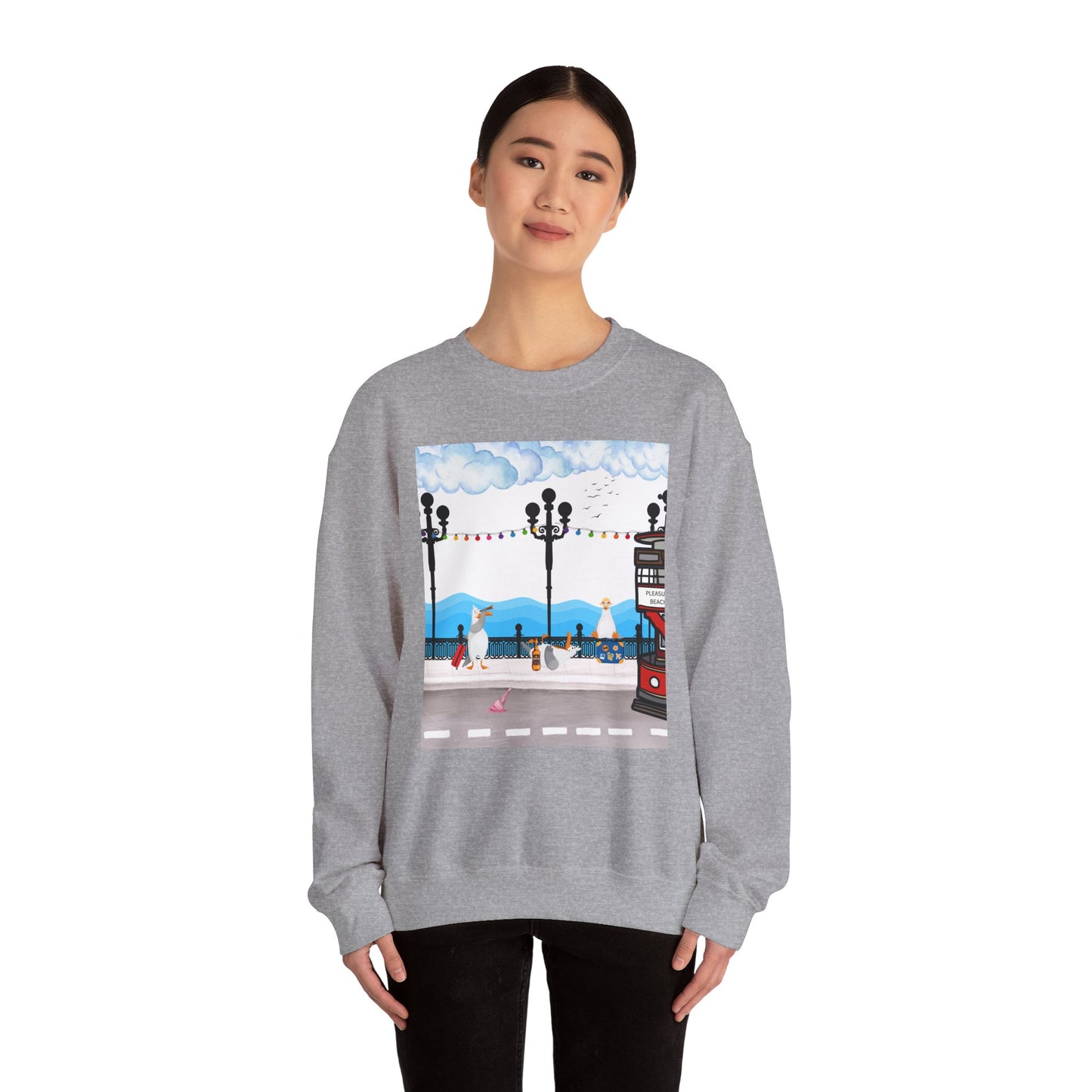 Cozy Urban Scene Sweatshirt – Perfect for Casual Outings, Gift for Friends, Comfortable Layering, Travel Style