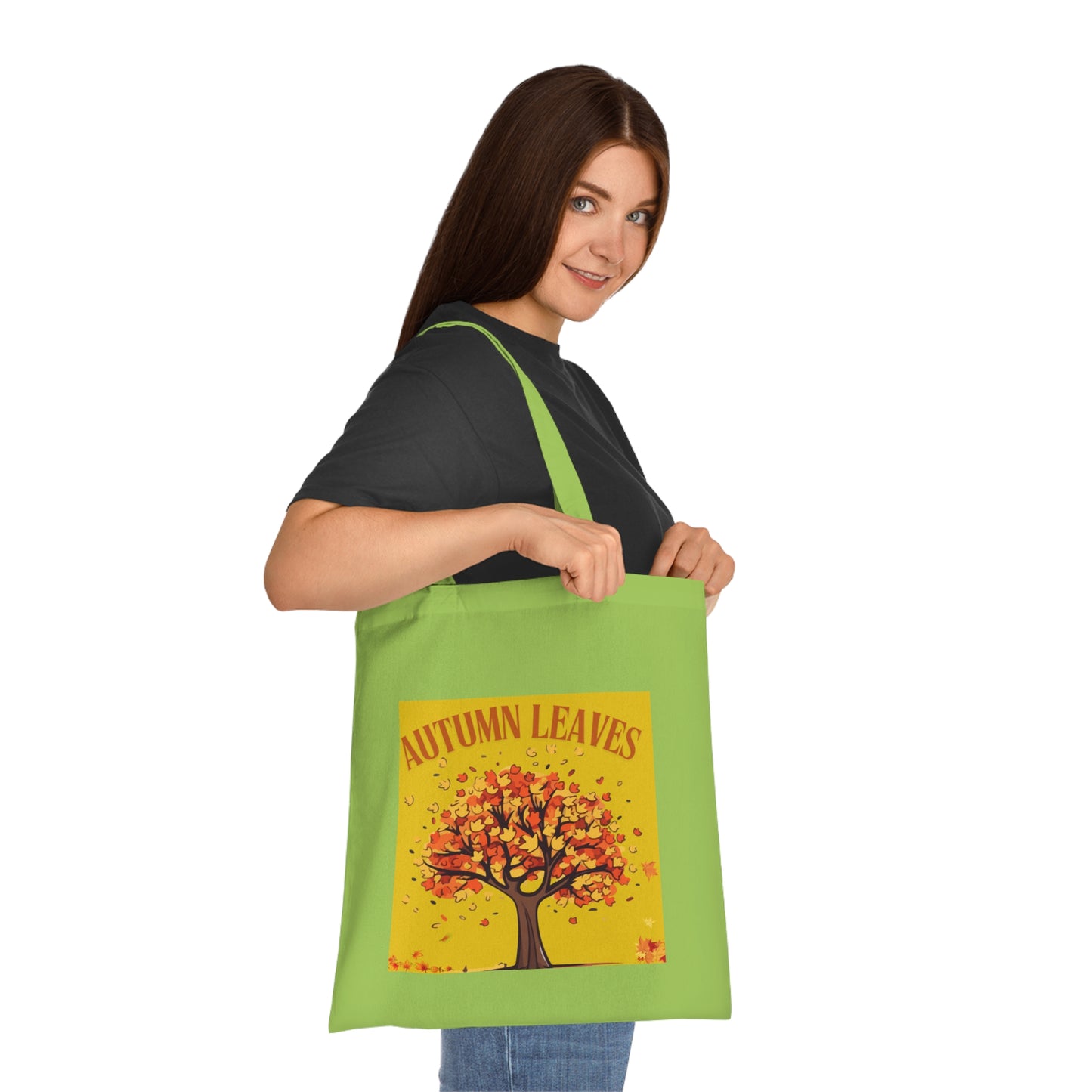 Autumn Leaves Cotton Tote Bag | Fall Shopping Bag, Eco-Friendly Canvas Tote, Thanksgiving Gift, Seasonal Style, Tree Design