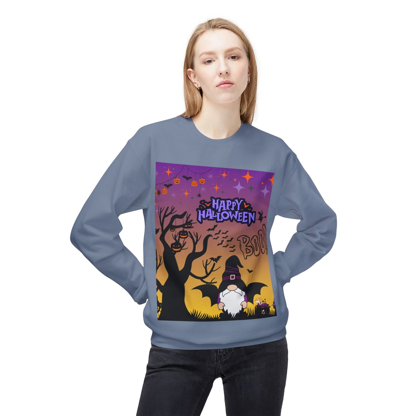 Halloween Crewneck Sweatshirt, Unisex Fleece Top, Funny Fall Apparel, Spooky Season Sweater, Cozy Halloween Outfit, Gift for Her/Him