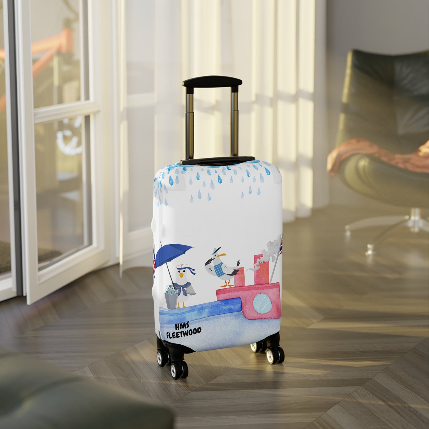 Whimsical Luggage Cover - Travel Accessory for Adventurers, Gift for Wanderlust Lovers, Unique Baggage Protector for Vacations