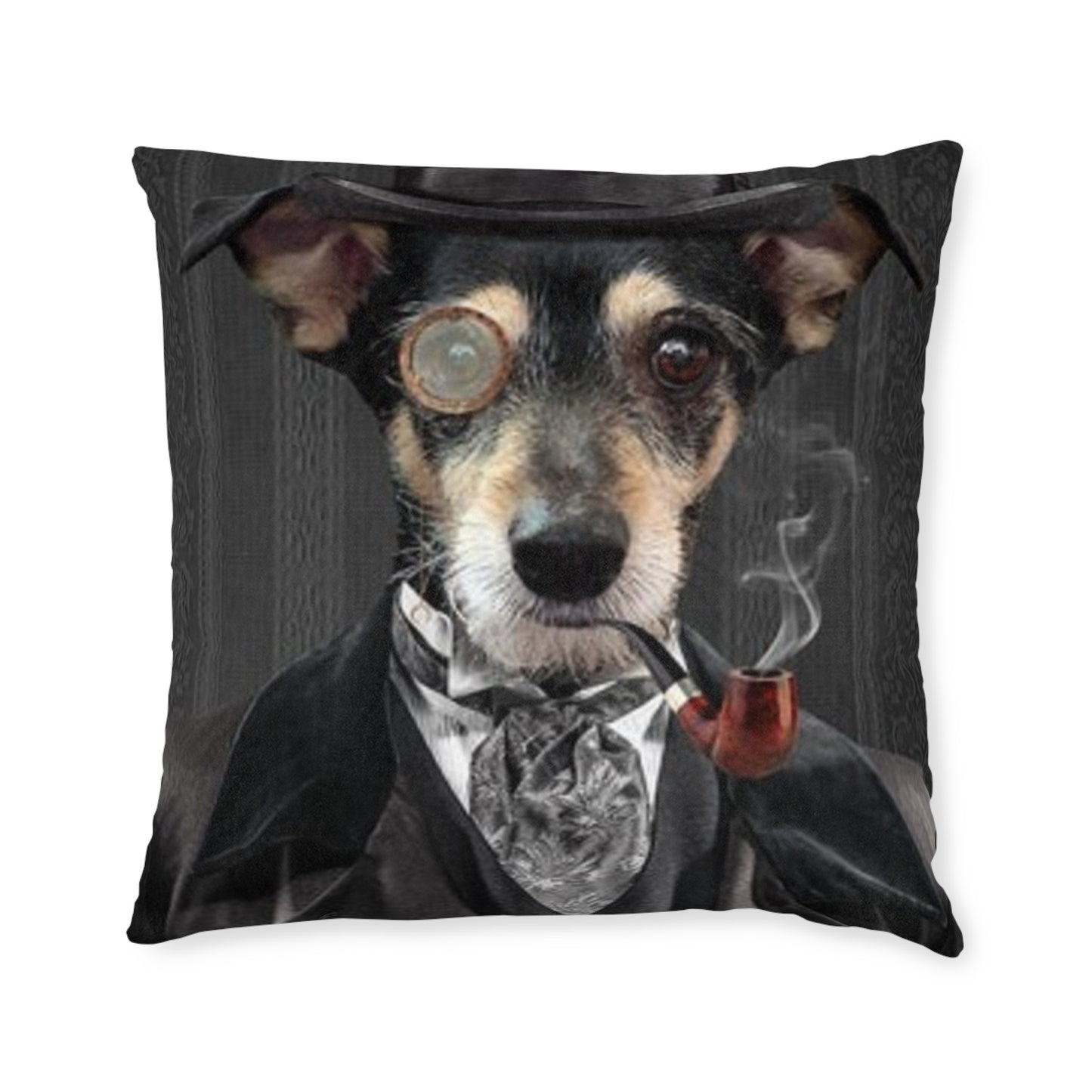 Gentleman Dog Square Pillow - Chic Pet Decor for Home