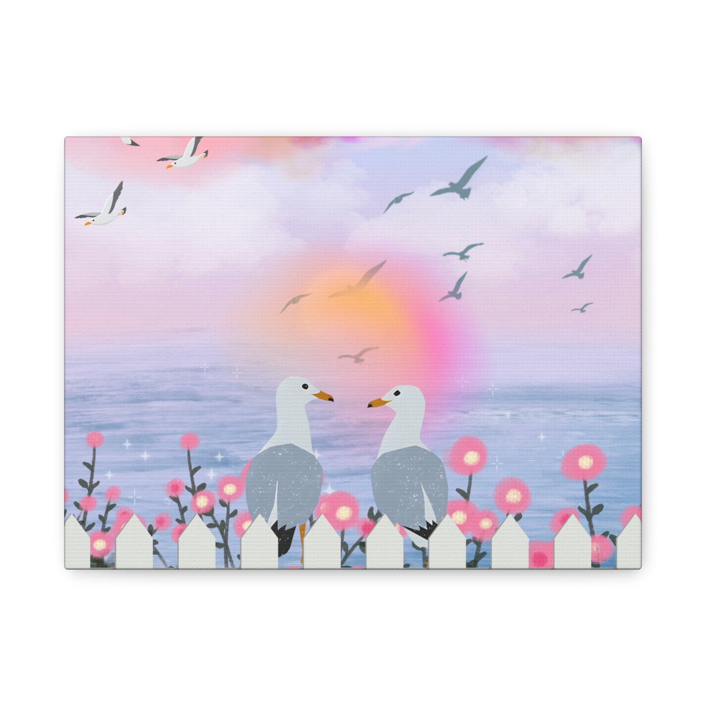 Serene Seagull Canvas Print, Bird Artwork, Coastal Decor, Beach Wall Art, Nature Lover Gift, Home Decor