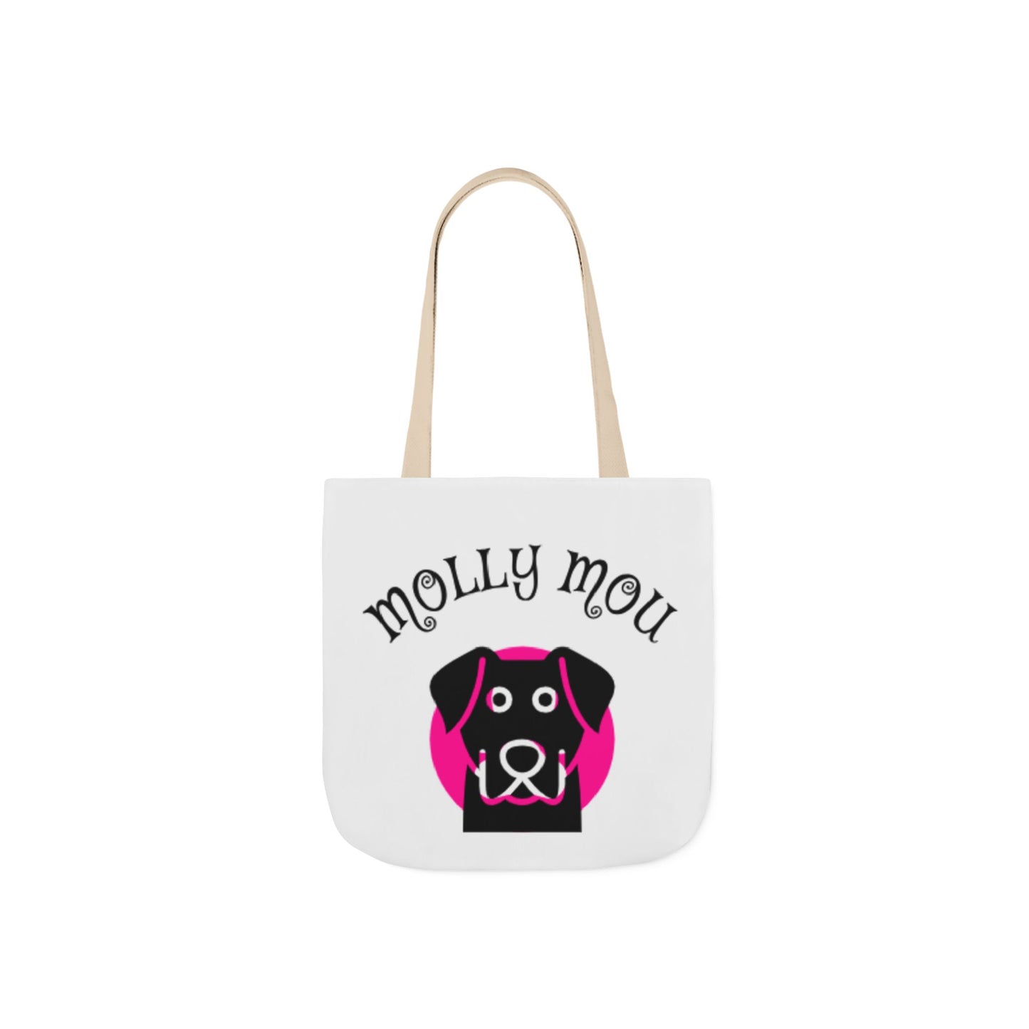 Personalized Dog Lover Canvas Tote Bag - Molly Mou Design with 5-Color Straps