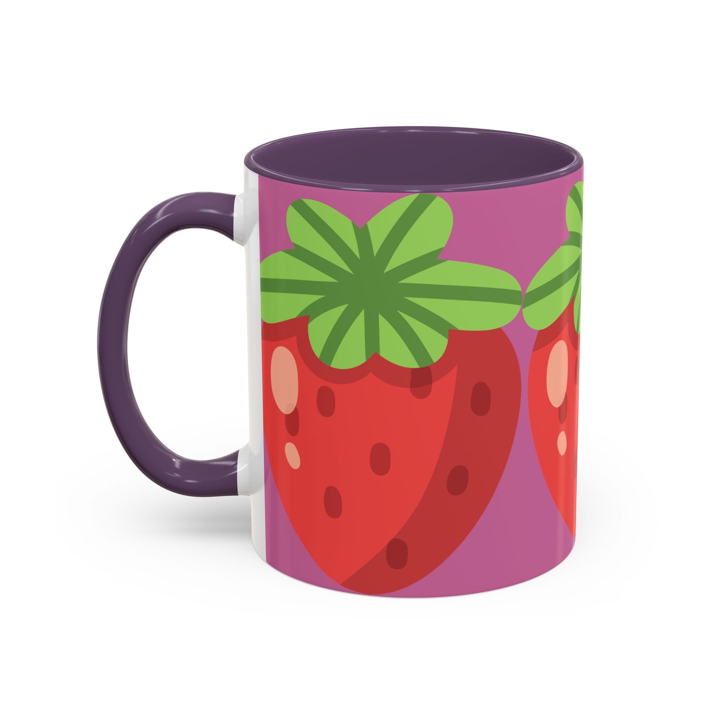 Playful Strawberry Accent Coffee Mug - Cute Kitchenware for Fruit Lovers