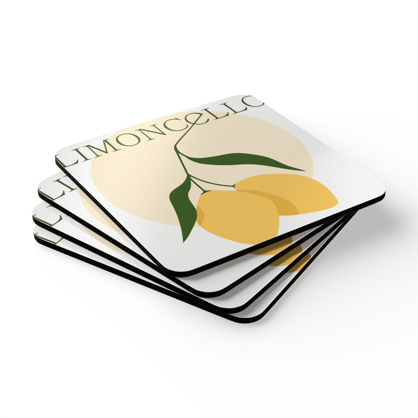 Limoncello Corkwood Coaster Set - Refreshing Summer Vibes for Home Entertaining