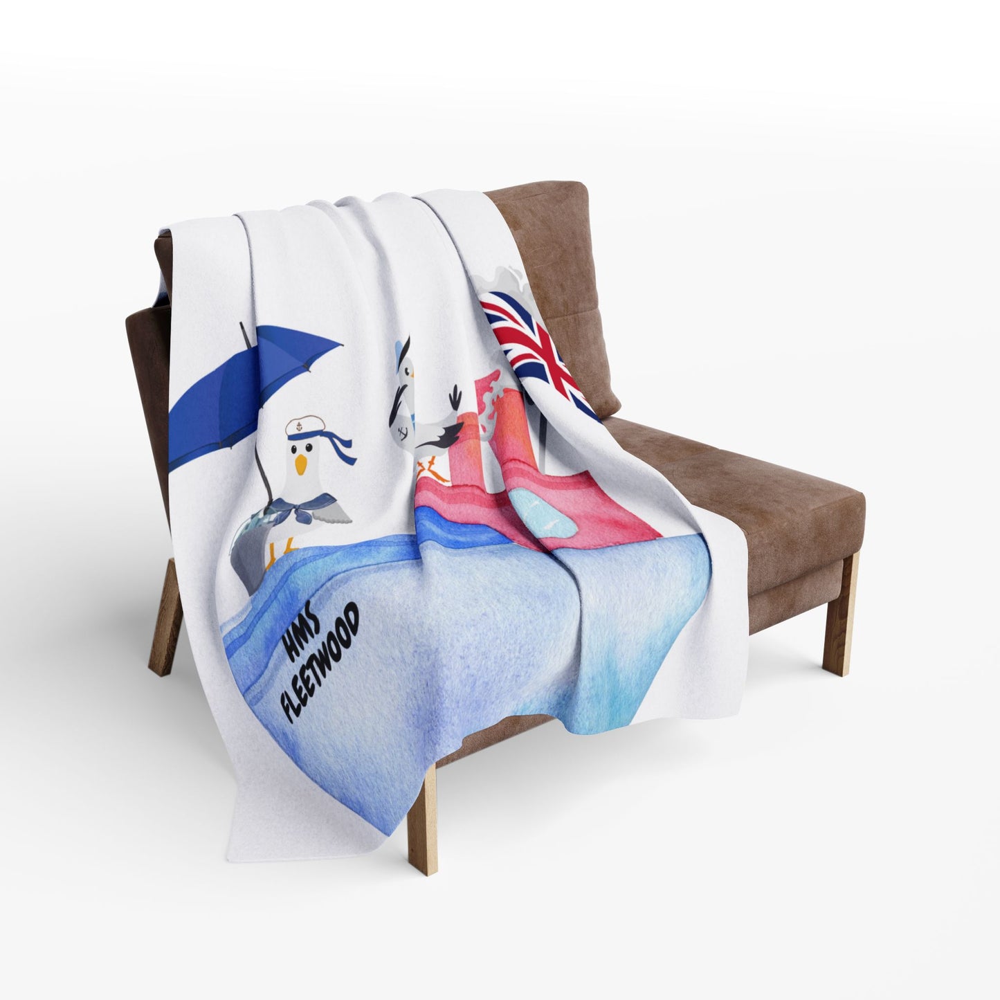 Whimsical Coastal Fleece Blanket - Perfect for Cozy Evenings, Beach Lovers, Summer, Nautical Decor, Gift Idea