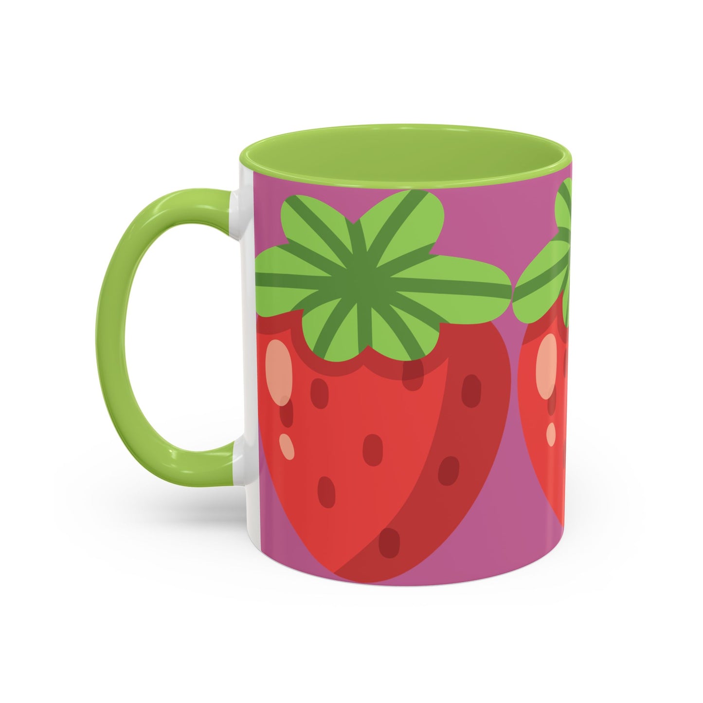 Playful Strawberry Accent Coffee Mug - Cute Kitchenware for Fruit Lovers