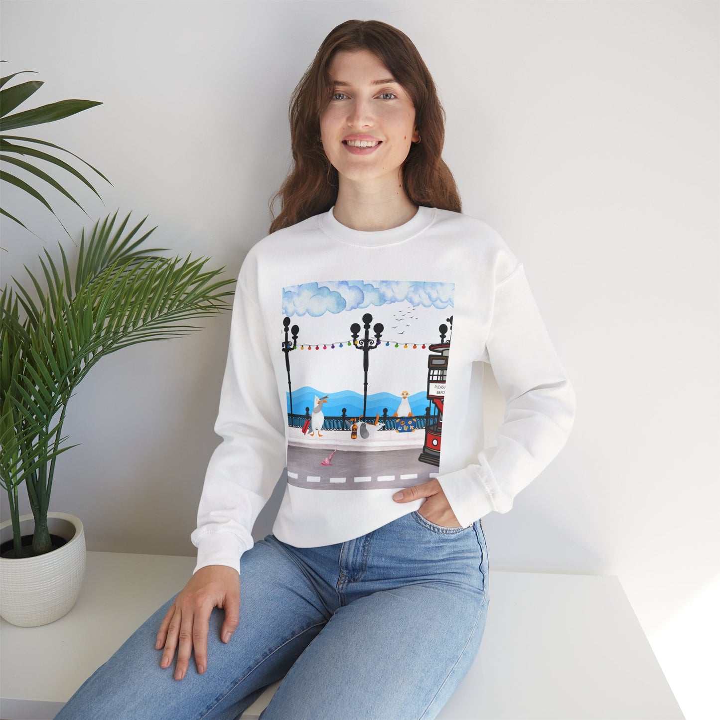 Cozy Urban Scene Sweatshirt – Perfect for Casual Outings, Gift for Friends, Comfortable Layering, Travel Style