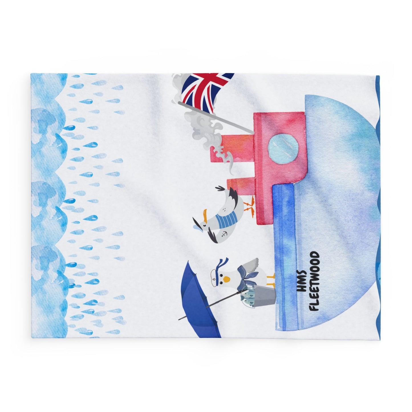 Whimsical Coastal Fleece Blanket - Perfect for Cozy Evenings, Beach Lovers, Summer, Nautical Decor, Gift Idea