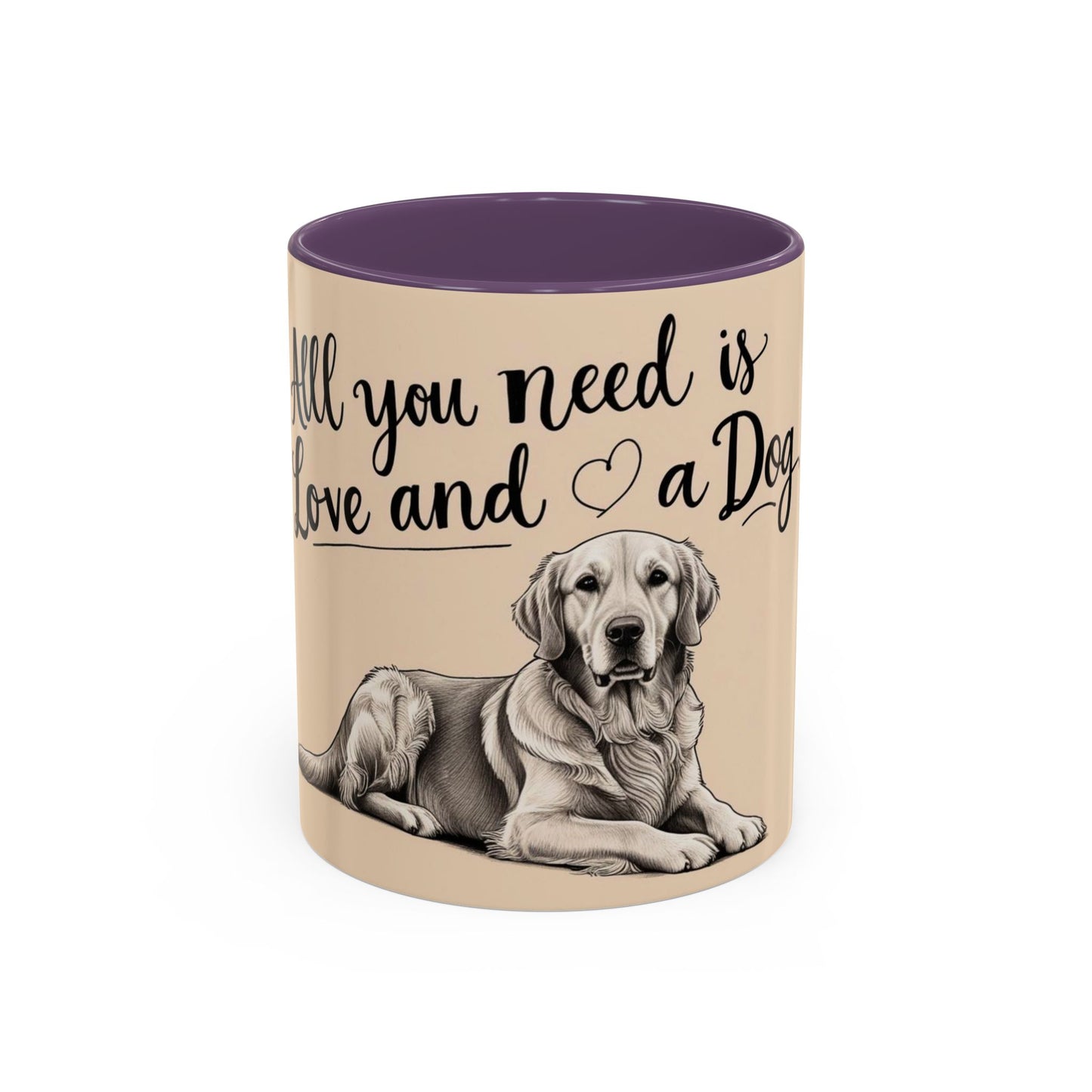 Dog Lover's Accent Coffee Mug - All You Need is Love and a Dog