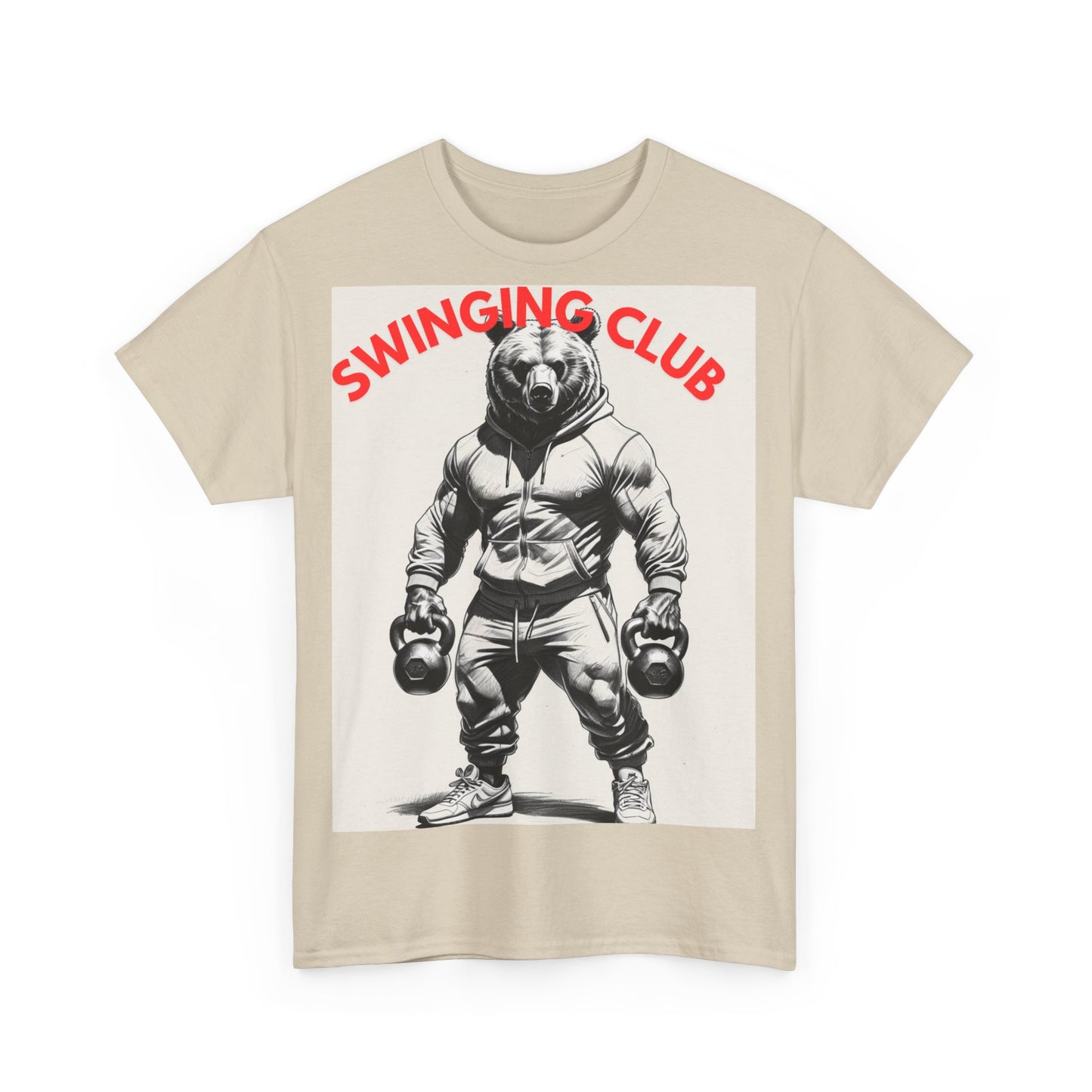 Unisex Heavy Cotton Tee - Swinging Club Graphic Tee, Fitness Apparel, Gym Shirt, Sporty Casual Wear, Gift for Gym Lovers