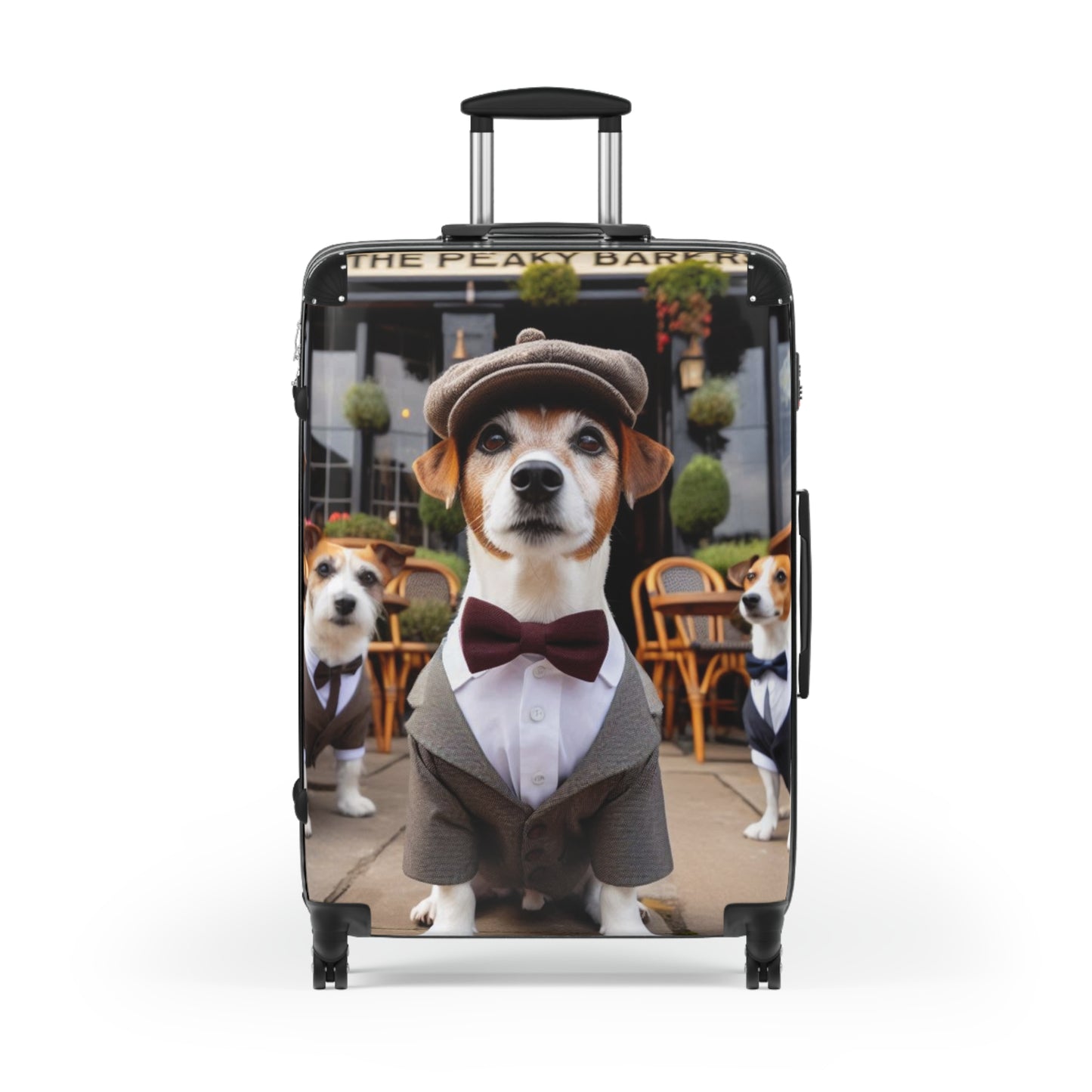 Stylish Dog Suitcase - Adorable Jack Russell in a bow tie