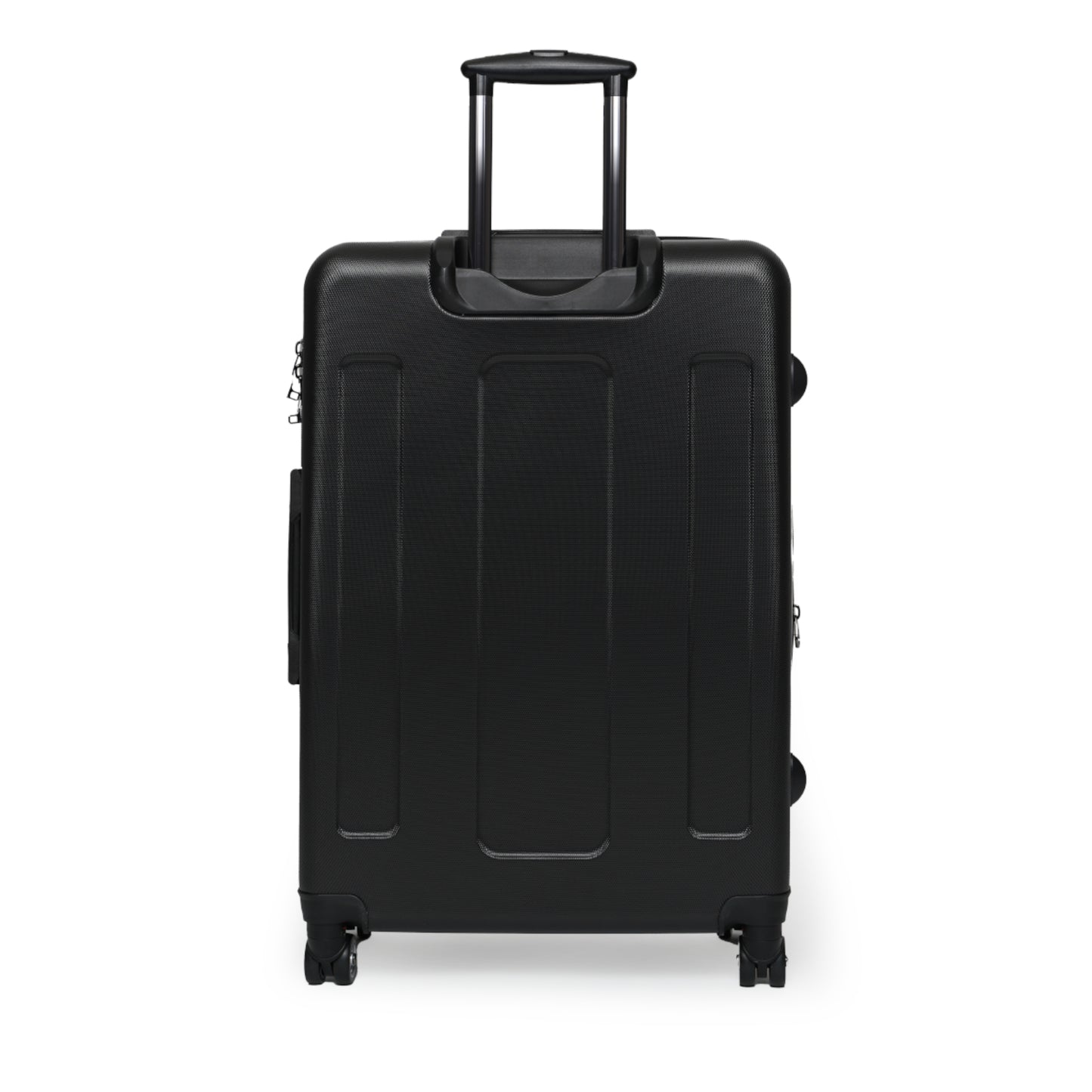 Stylish Black Suitcase with 'The Boys Are Back in Town' Design