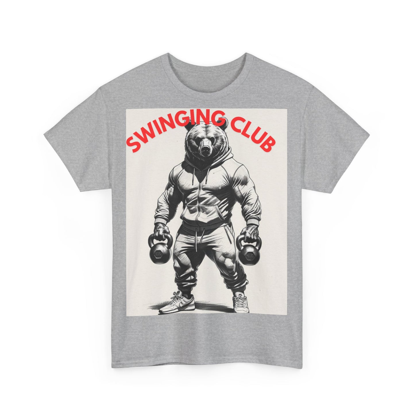 Unisex Heavy Cotton Tee - Swinging Club Graphic Tee, Fitness Apparel, Gym Shirt, Sporty Casual Wear, Gift for Gym Lovers