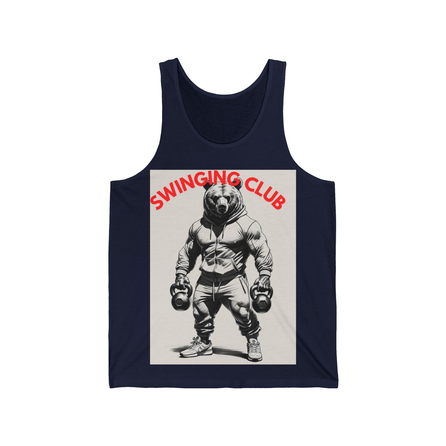 Muscle Bear Gym Tank, Swinging Club Workout Shirt, Fitness Apparel for Men, Funny Gymwear, Casual Summer Top