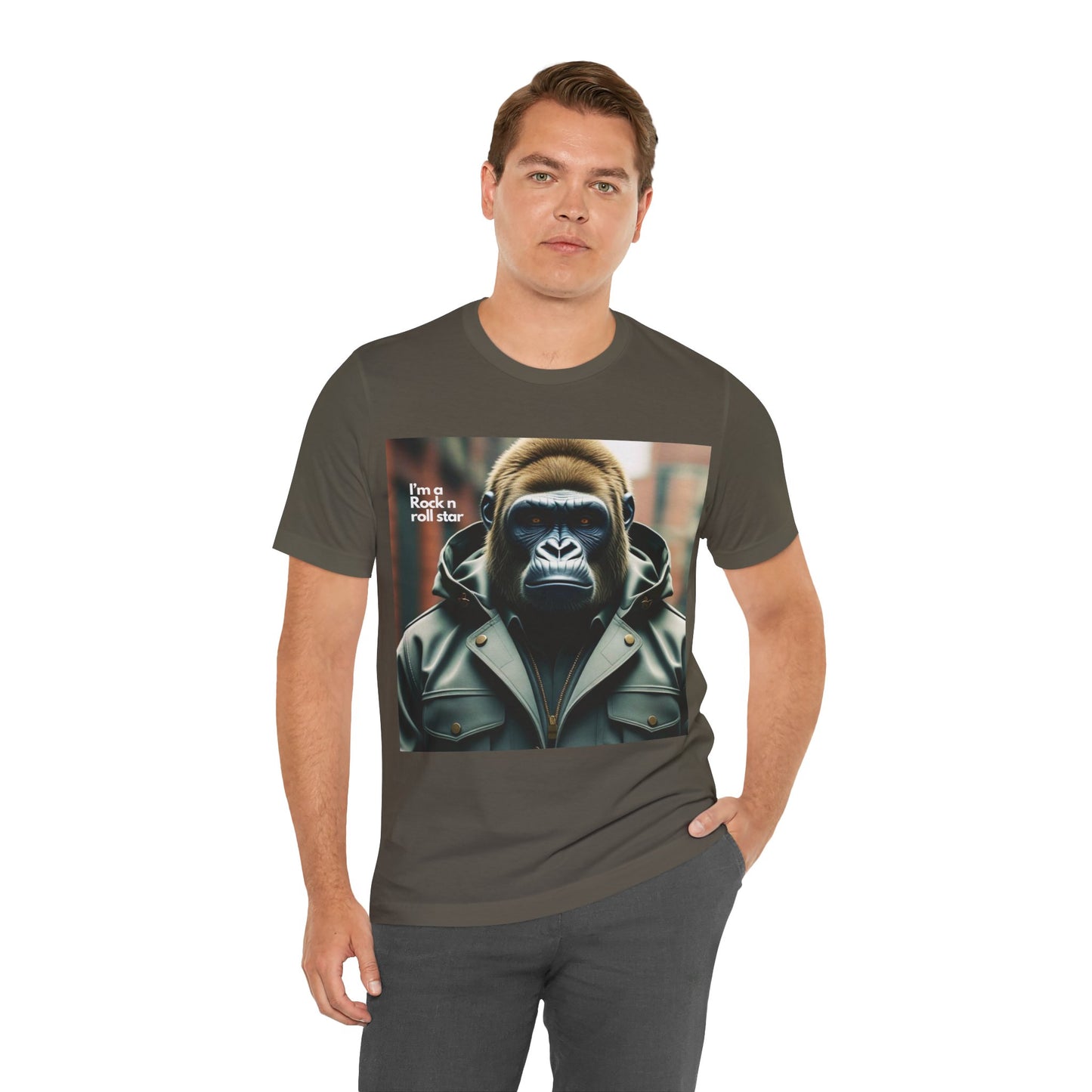 Rock 'n' Roll Gorilla Tee, Graphic T-Shirt for Music Lovers, Cool Casual Wear, Fun Gift for Concerts, Unique Style Statement