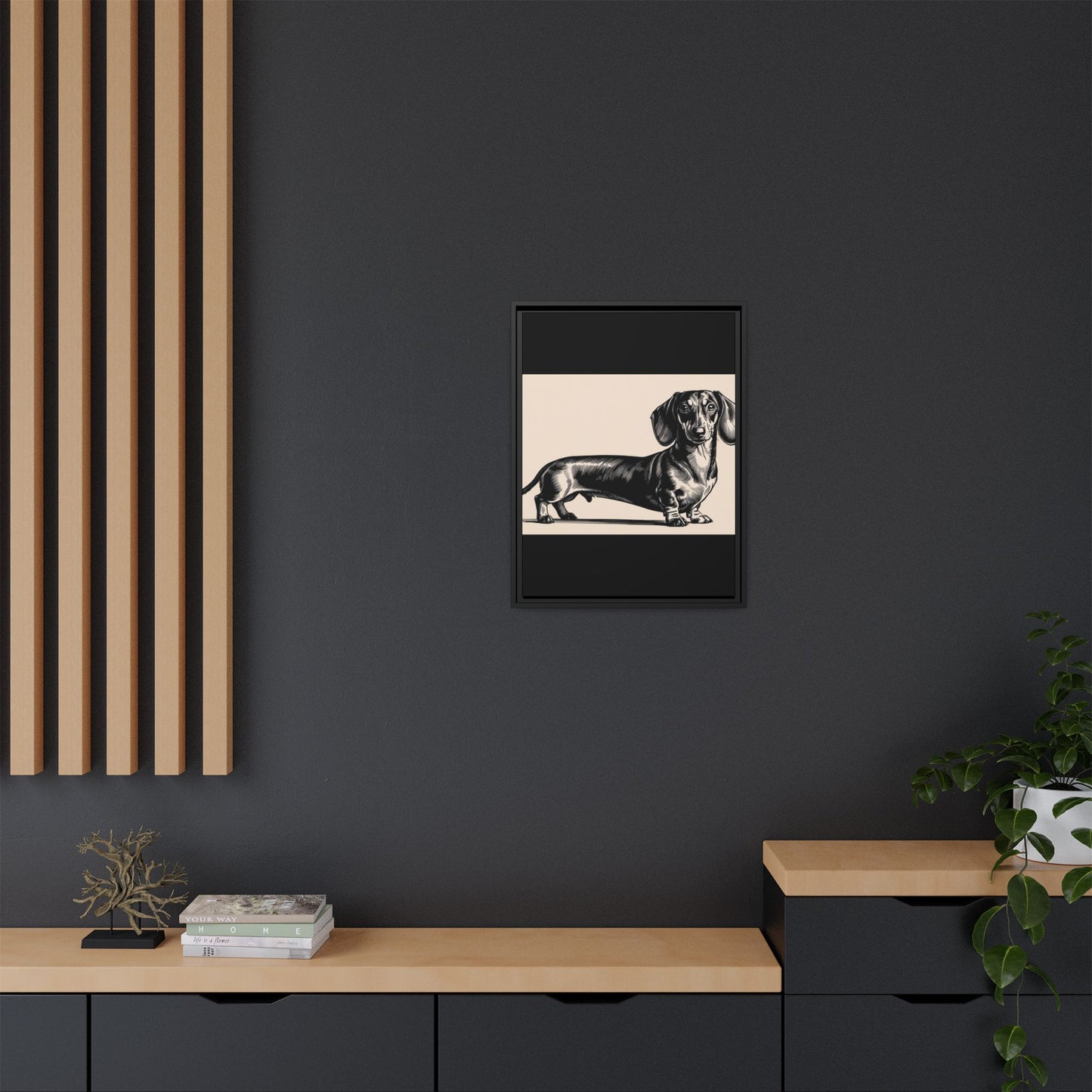 Dachshund Art Print - Charming Framed Canvas Decor for Dog Lovers