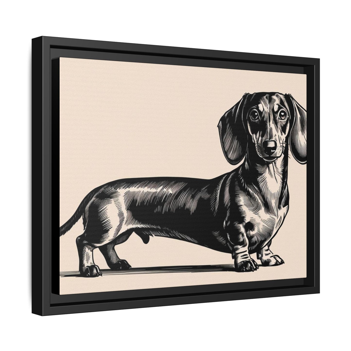 Dachshund Art Print - Charming Framed Canvas Decor for Dog Lovers