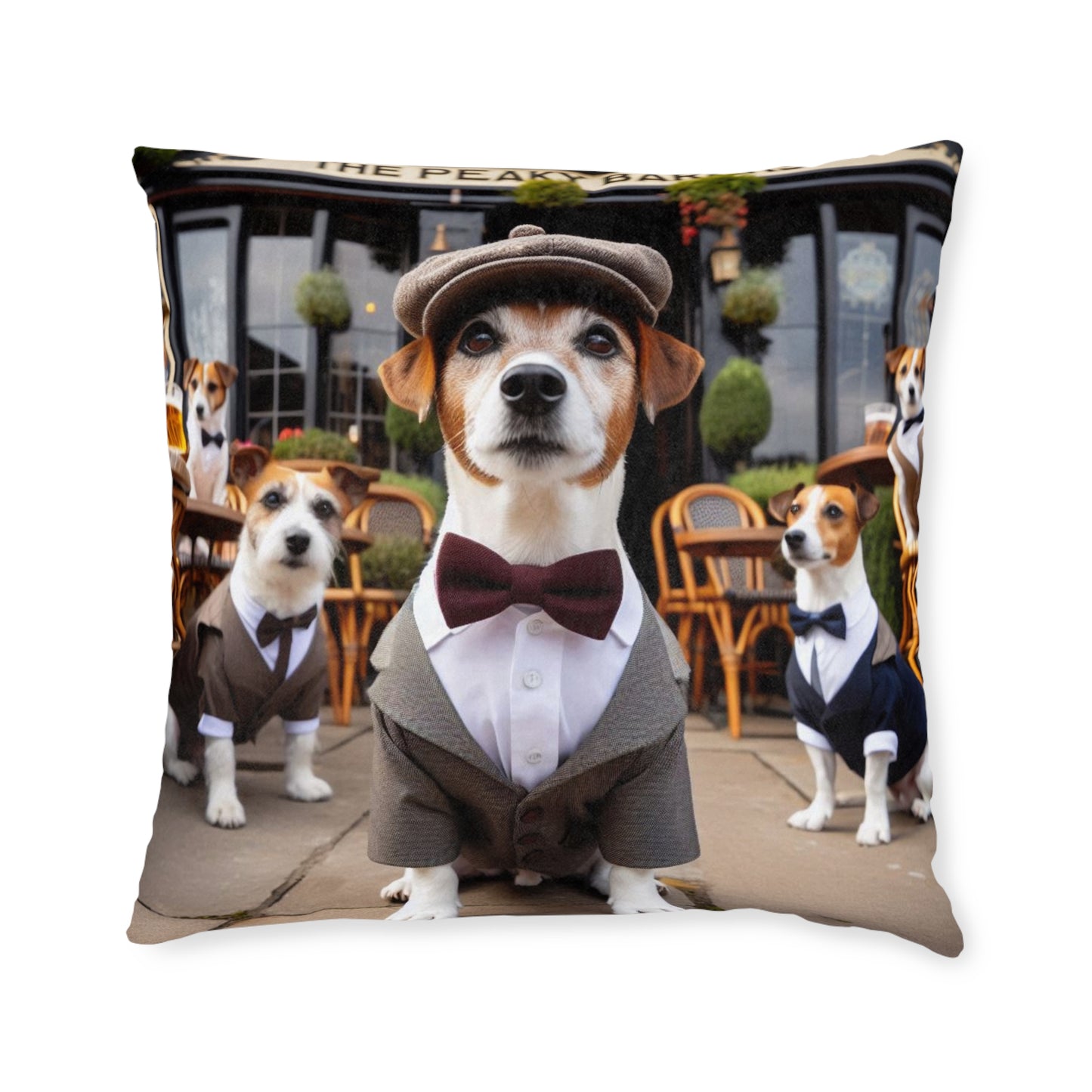 Dapper Dog Square Pillow - Stylish Pet Decor for Dog Lovers