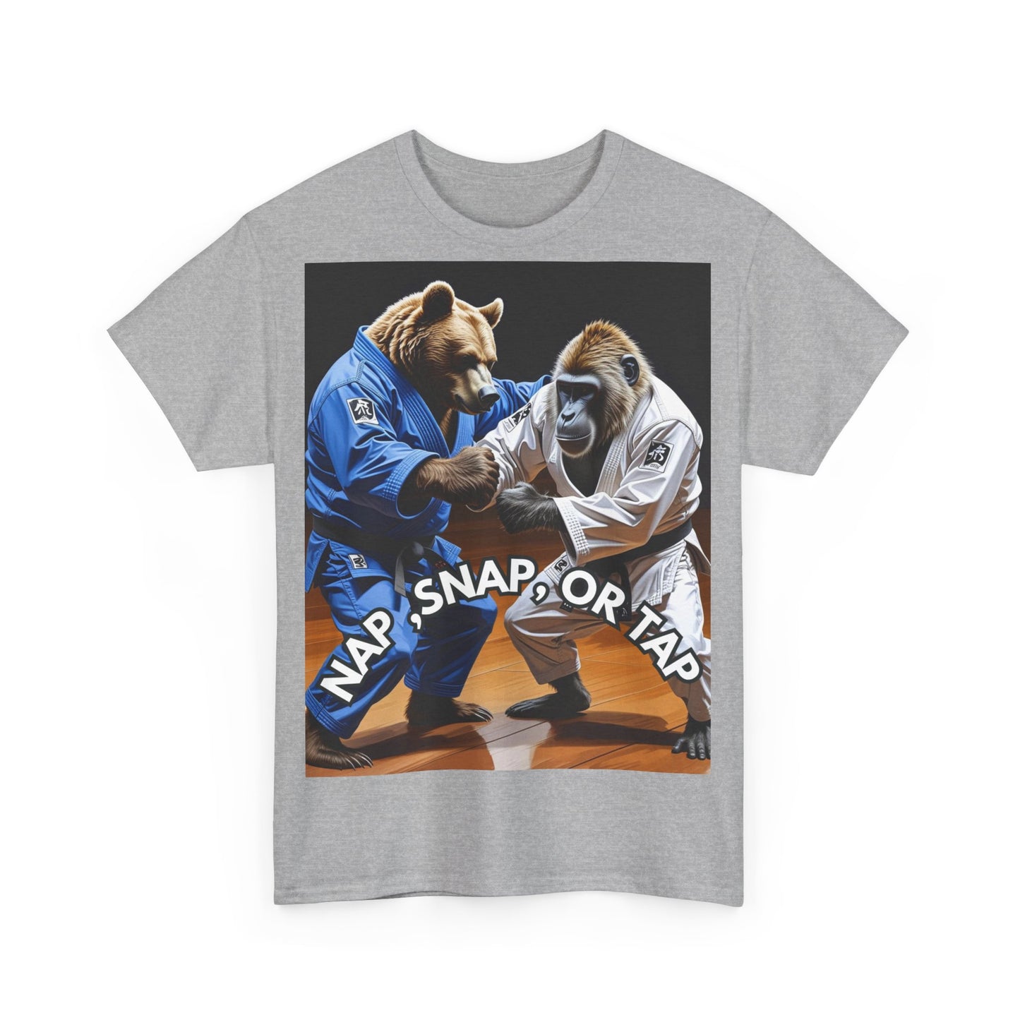Playful Bear Jiu-Jitsu Tee, Unisex Cotton T-Shirt, Funny Martial Arts Shirt, Bear Grappling Tee, Casual Workout Apparel