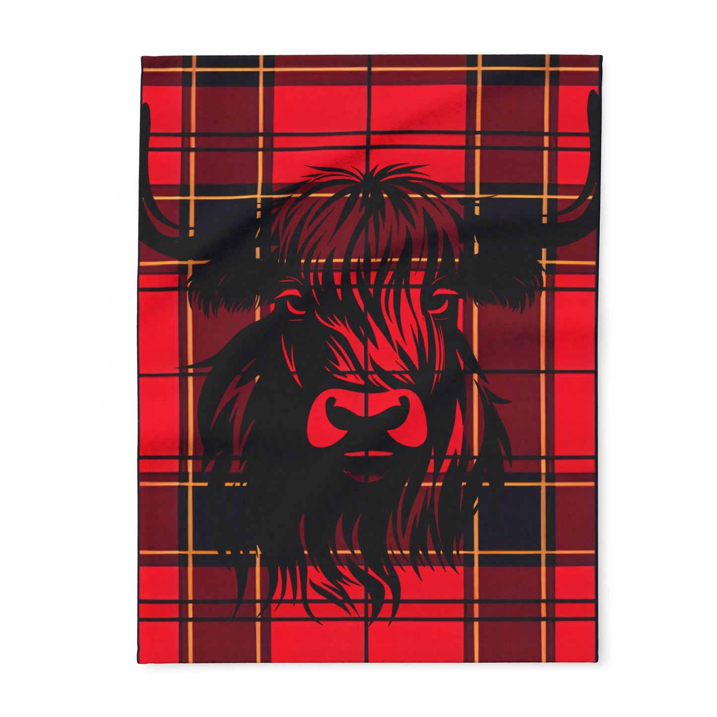 Cozy Highland Cattle Fleece Blanket – Perfect Gift for Home Decor, Winter Comfort, Plaid Throw, Unique Cow Art, Animal Lover's Cozy Decor
