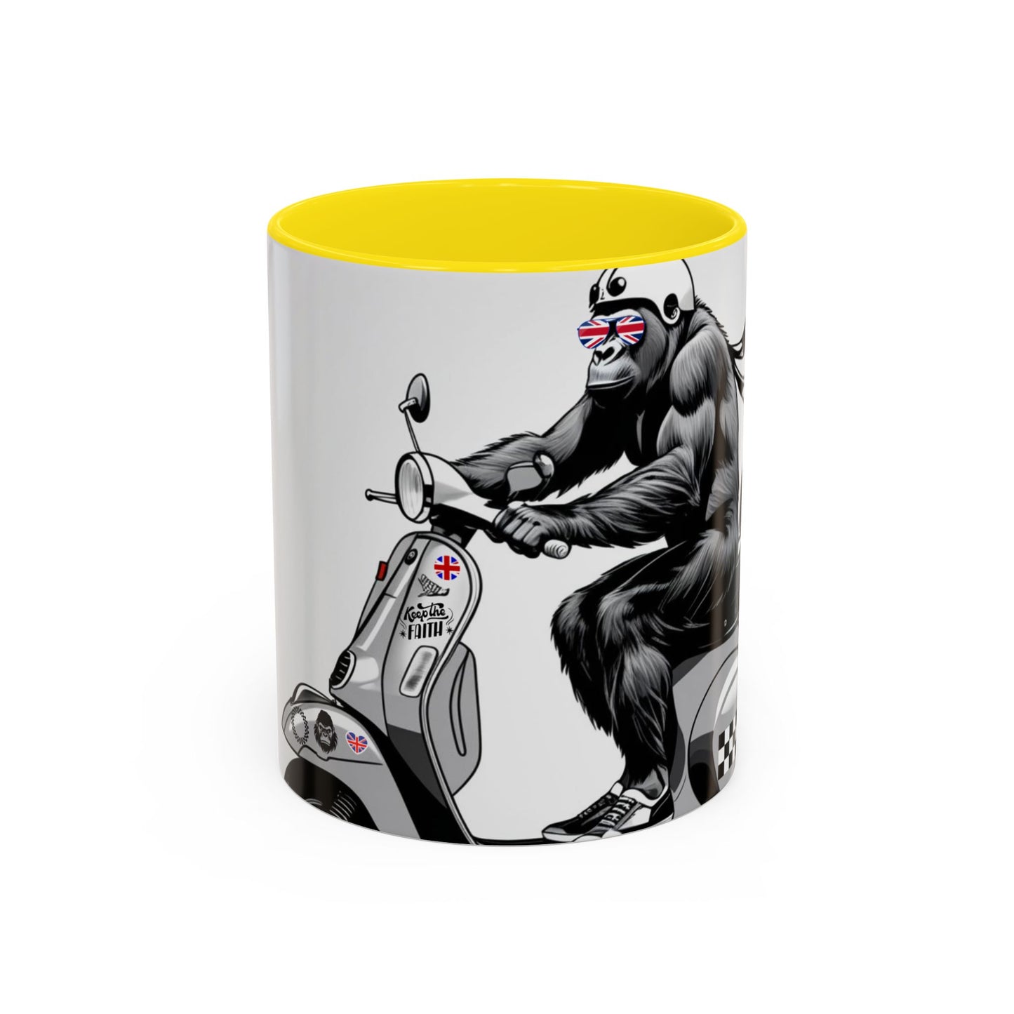 Cool Gorilla Scooter Mug - Fun Coffee Cup for Animal Lovers, Gift for Birthdays, Cool Caffeine Fix, Unique Decor