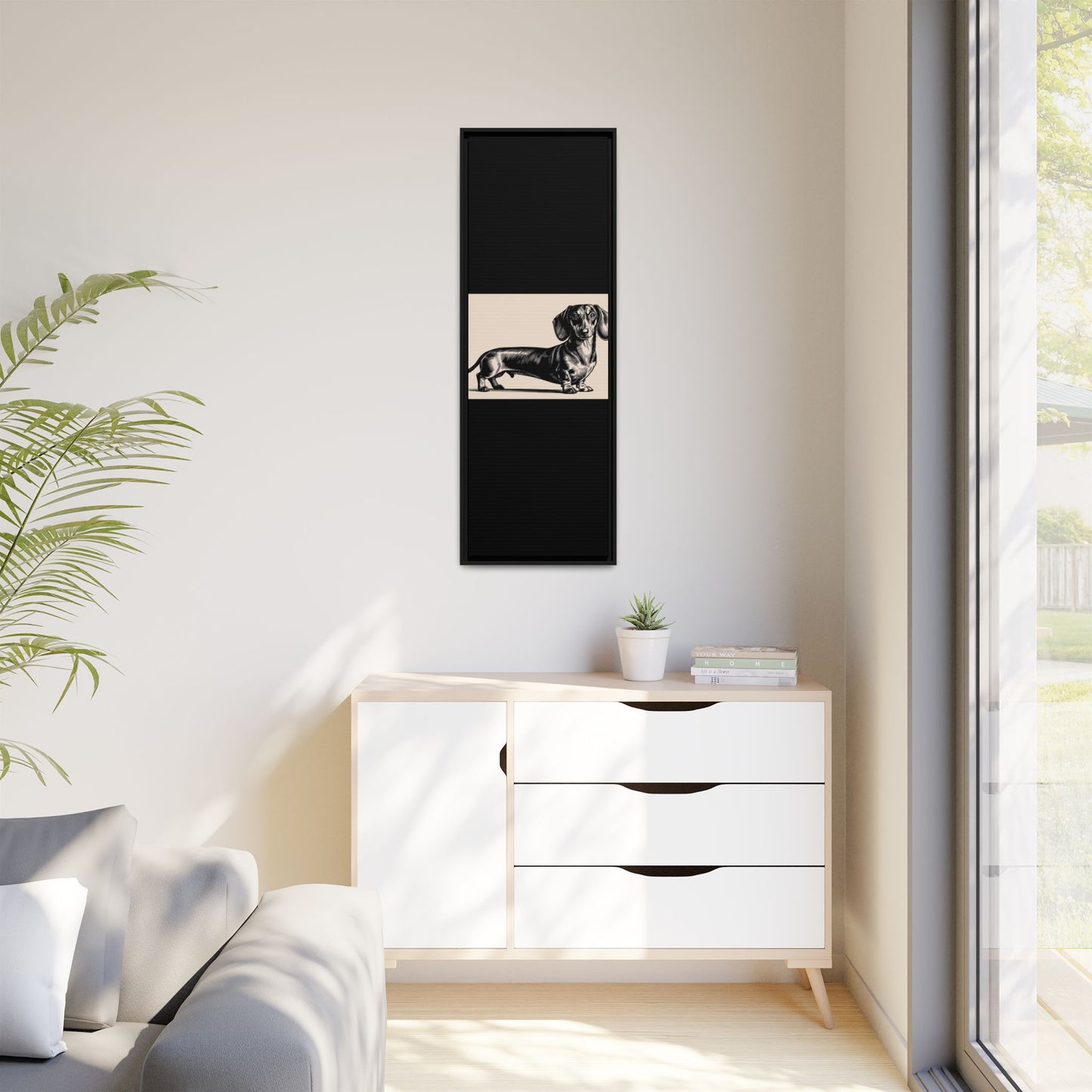 Dachshund Art Print - Charming Framed Canvas Decor for Dog Lovers