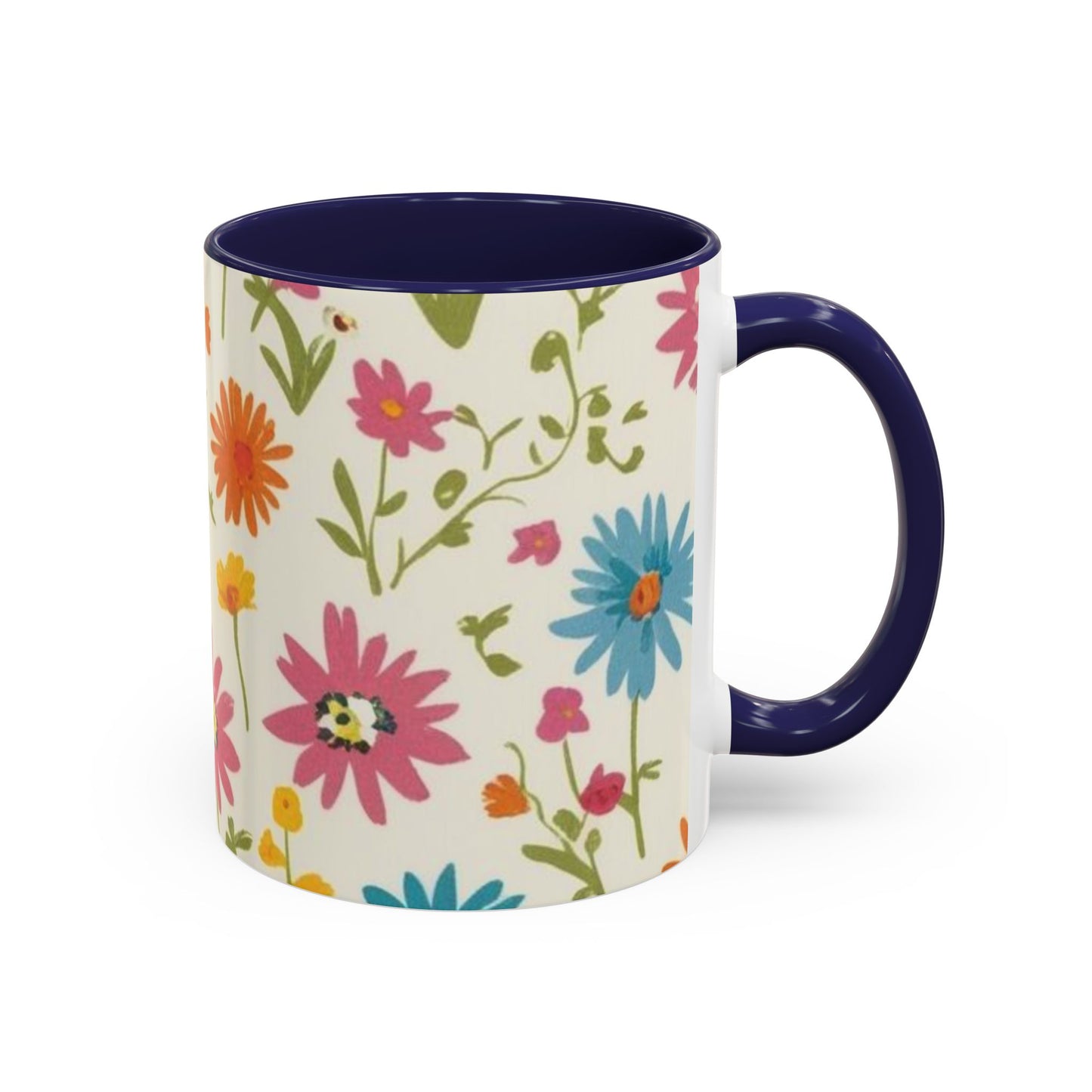 Floral Accent Coffee Mug – Vibrant Flower Design for Everyday Joy