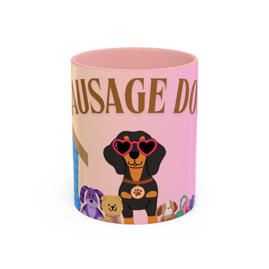 Cute Sausage Dog Coffee Mug - Fun Gift for Dog Lovers, Pet Owner Mug, Colorful Ceramic Cup for Birthdays, Dog-Themed Kitchen Decor