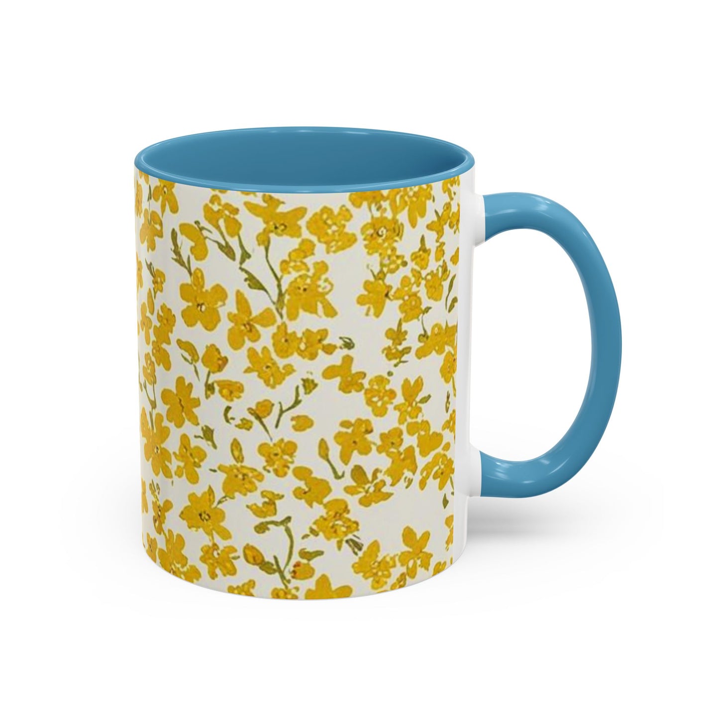 Floral Accent Coffee Mug - 11 & 15oz - Perfect for Spring Mornings