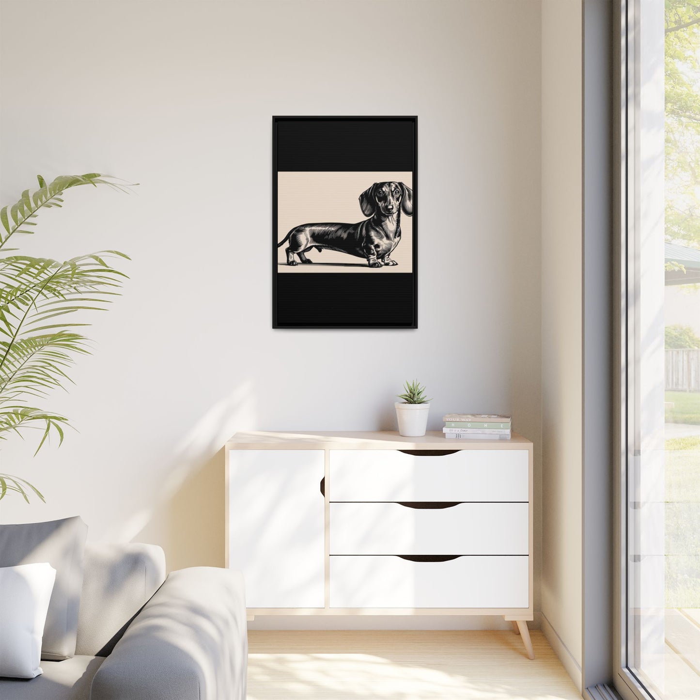 Dachshund Art Print - Charming Framed Canvas Decor for Dog Lovers