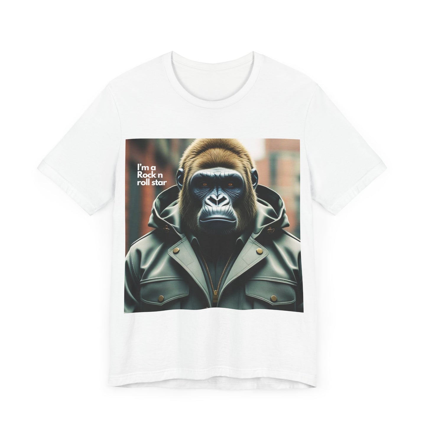 Rock 'n' Roll Gorilla Tee, Graphic T-Shirt for Music Lovers, Cool Casual Wear, Fun Gift for Concerts, Unique Style Statement