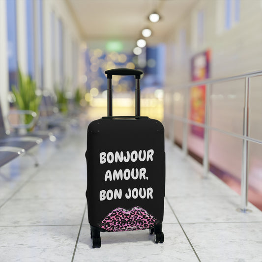 Chic Luggage Cover with Lips Design, Travel Accessories for Jet Setters, Stylish Travel Gift, Birthday, Anniversary
