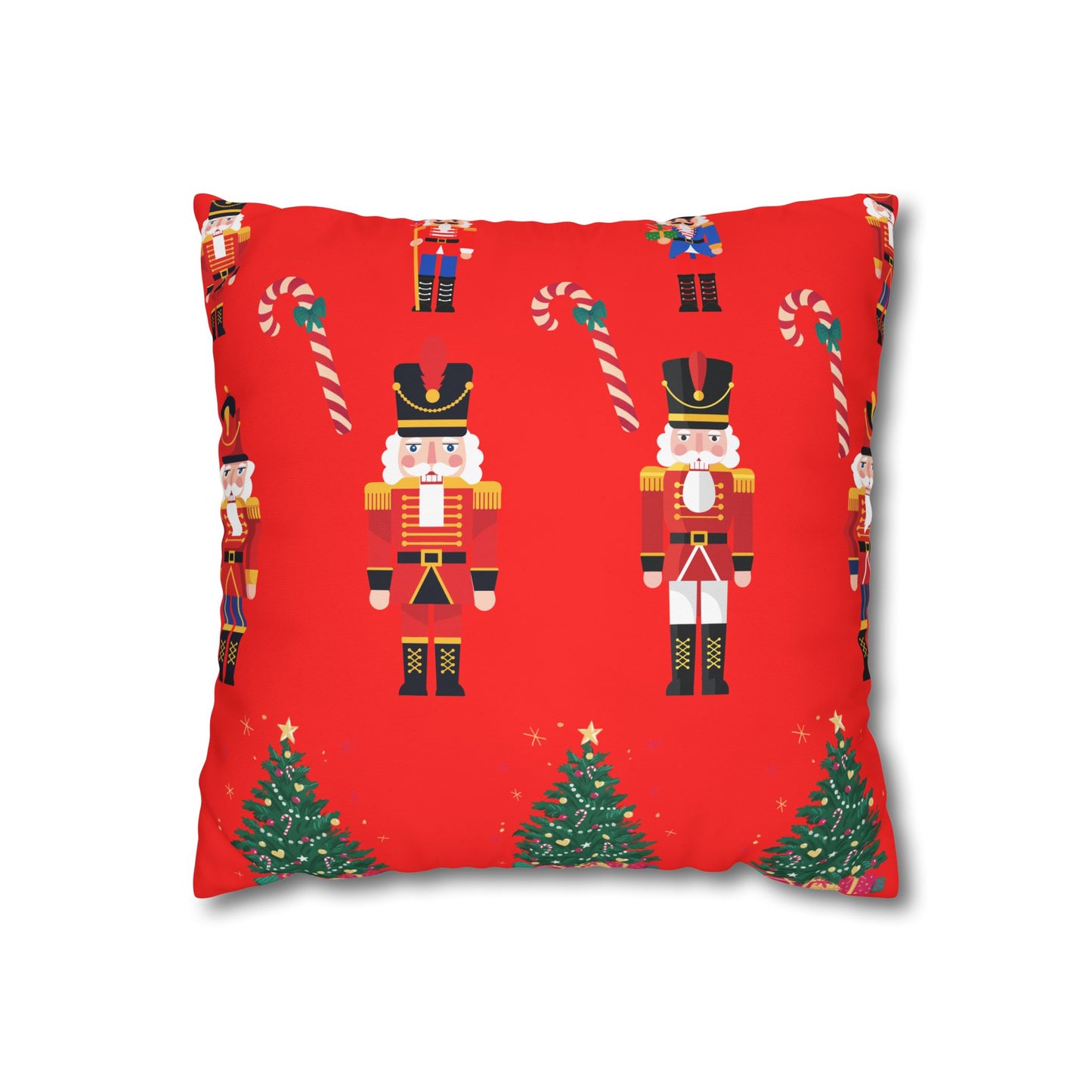 Nutcracker Christmas Pillowcase — Festive Red Holiday Throw Pillow Cover