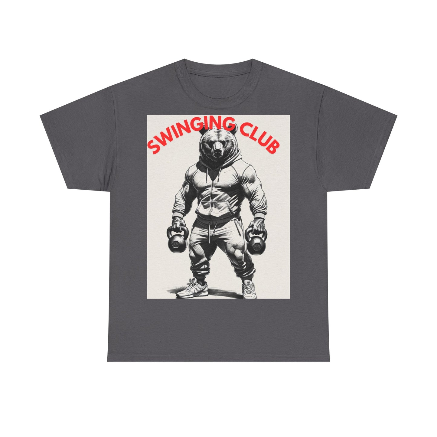 Unisex Heavy Cotton Tee - Swinging Club Graphic Tee, Fitness Apparel, Gym Shirt, Sporty Casual Wear, Gift for Gym Lovers