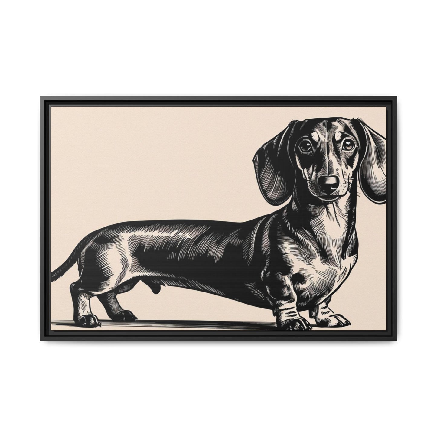 Dachshund Art Print - Charming Framed Canvas Decor for Dog Lovers