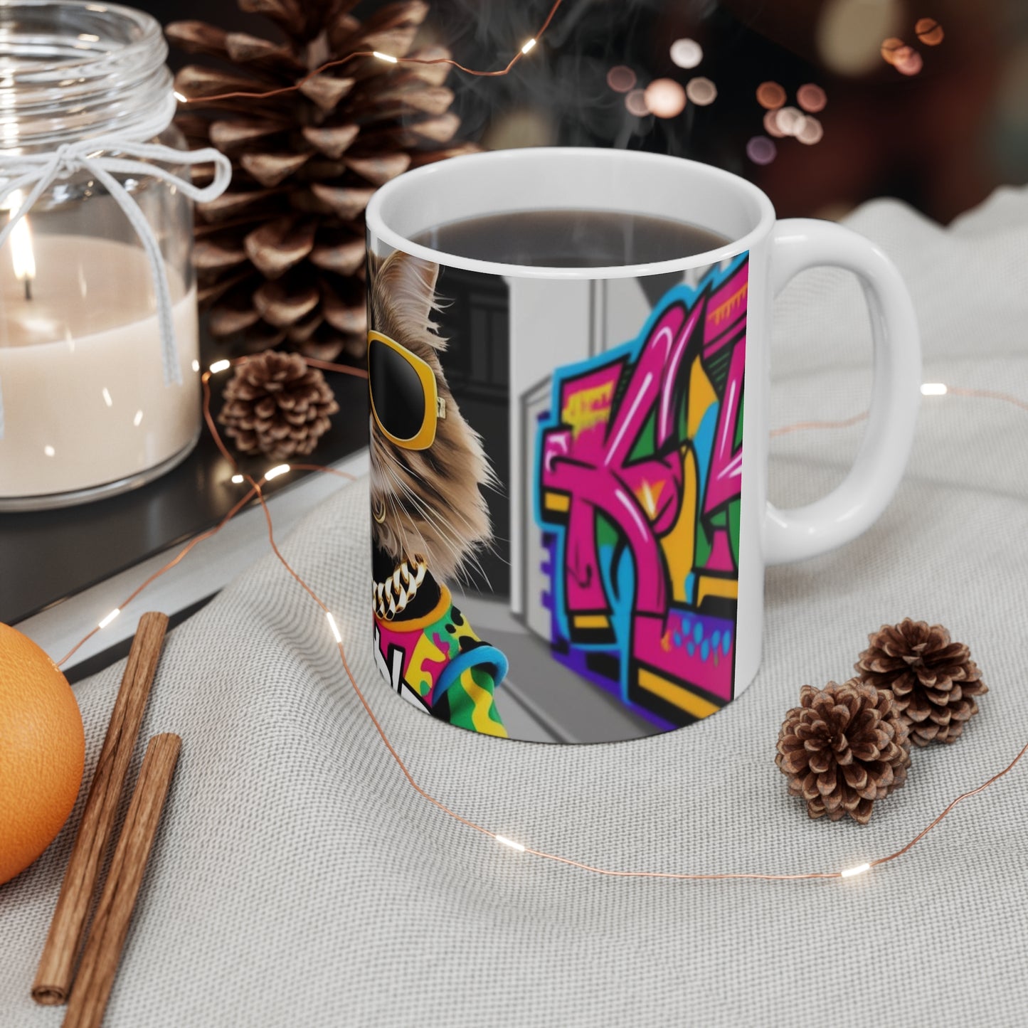 Cool Cat Ceramic Coffee Mug – 11oz & 15oz – Fun Gift for Cat Lovers!