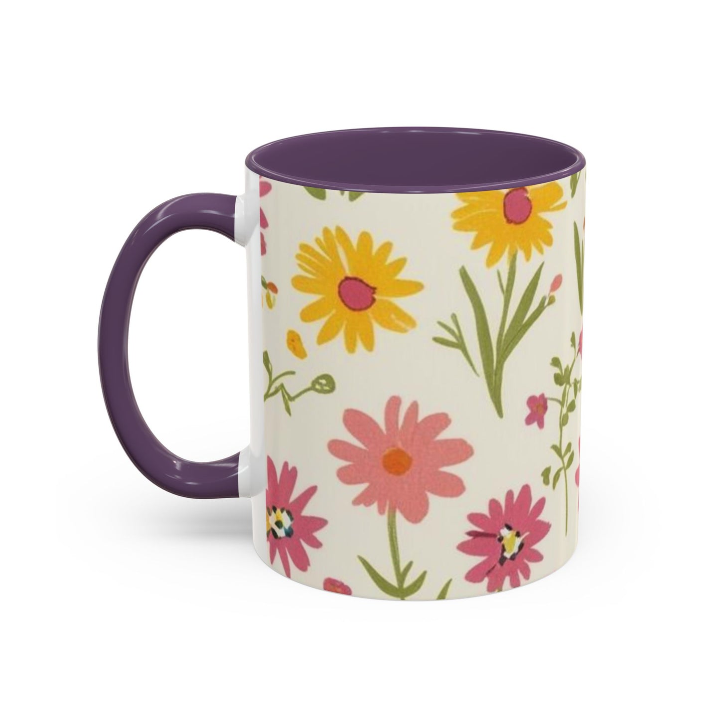 Floral Accent Coffee Mug – Vibrant Flower Design for Everyday Joy