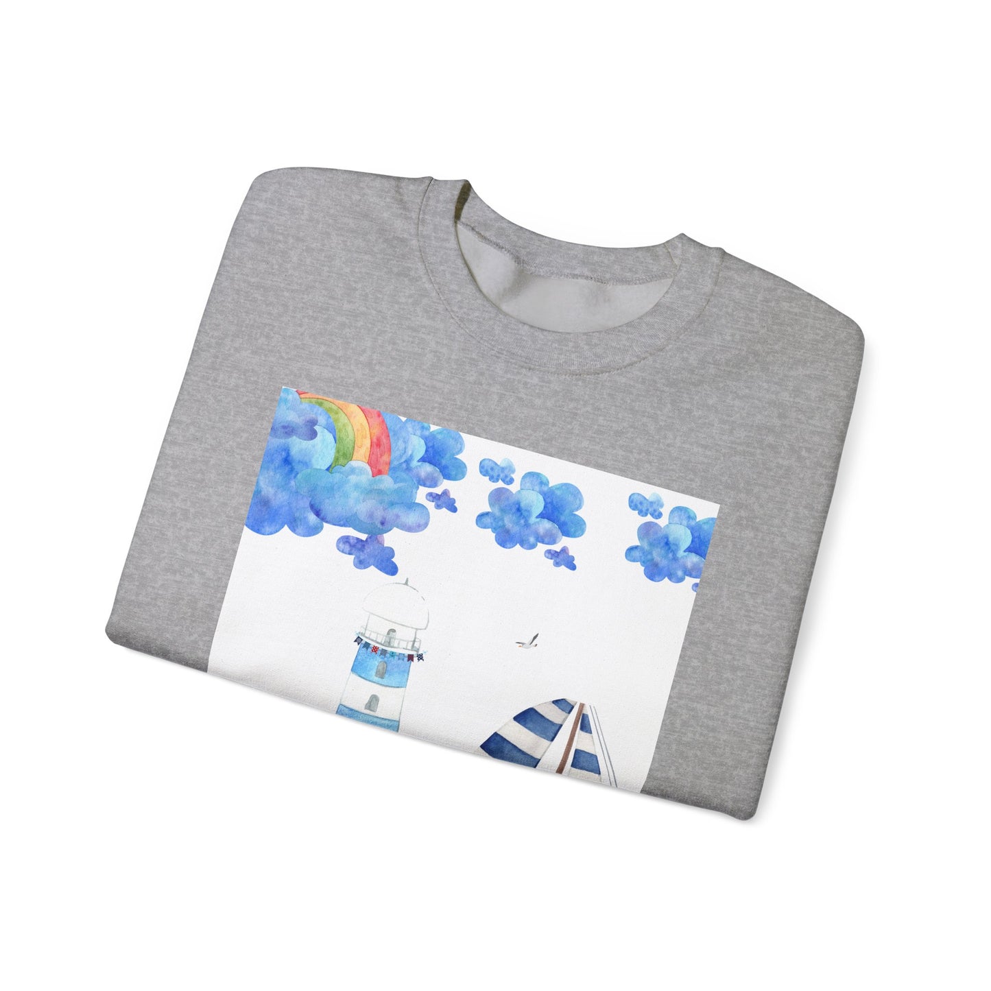 Lighthouse Dreams Crewneck Sweatshirt - Cozy, Unisex, Perfect for Beach Lovers, Relaxed Vibe, Ideal Gift for Friends, Summer Vibes