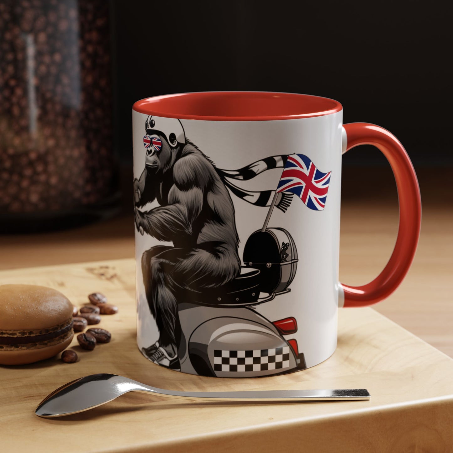 Cool Gorilla Scooter Mug - Fun Coffee Cup for Animal Lovers, Gift for Birthdays, Cool Caffeine Fix, Unique Decor